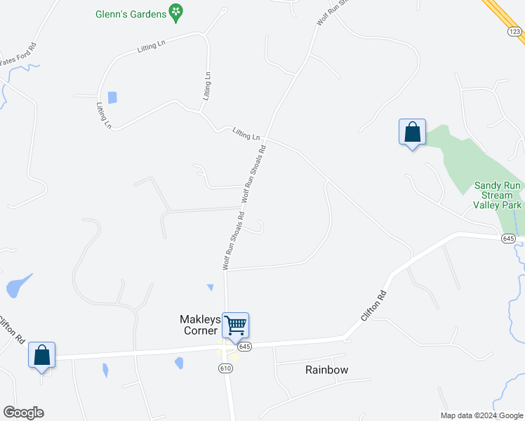 map of restaurants, bars, coffee shops, grocery stores, and more near 7005 Wolf Run Shoals Road in Fairfax Station