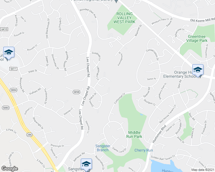 map of restaurants, bars, coffee shops, grocery stores, and more near 9413 Windsor Way in Burke