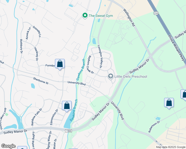 map of restaurants, bars, coffee shops, grocery stores, and more near 11996 Rayborn Creek Drive in Manassas