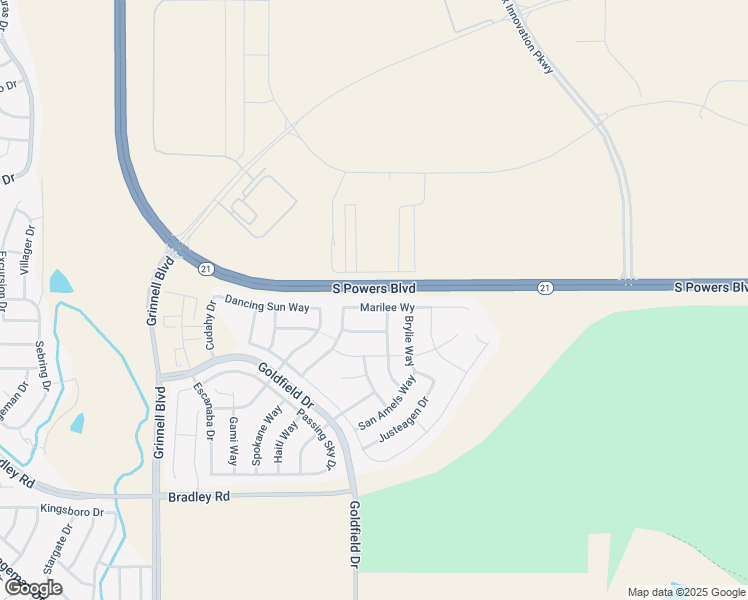 map of restaurants, bars, coffee shops, grocery stores, and more near 6236 Marilee Way in Colorado Springs