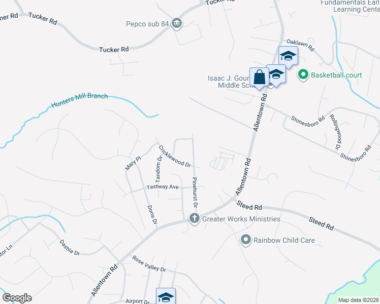 map of restaurants, bars, coffee shops, grocery stores, and more near 9007 Pinehurst Drive in Fort Washington