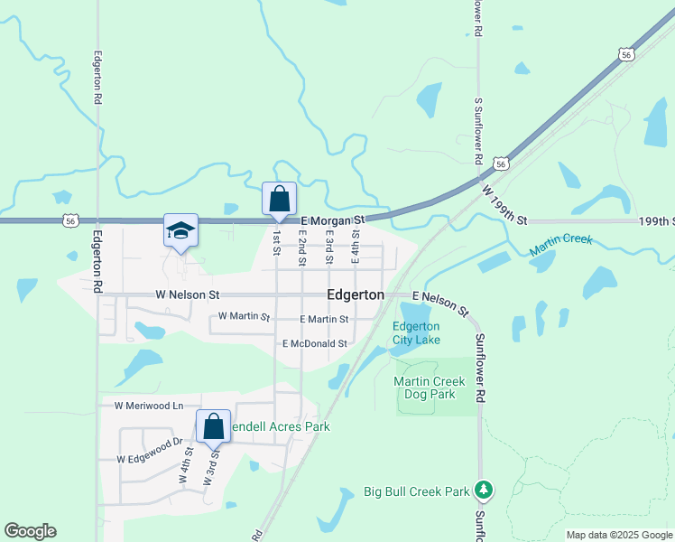 map of restaurants, bars, coffee shops, grocery stores, and more near in Edgerton