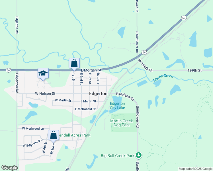 map of restaurants, bars, coffee shops, grocery stores, and more near 298 East 5th Street in Edgerton