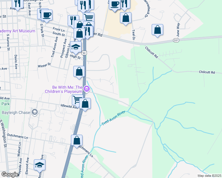 map of restaurants, bars, coffee shops, grocery stores, and more near 29359 Bartlett Avenue in Easton