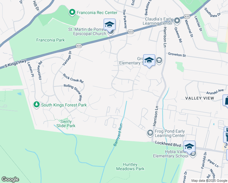 map of restaurants, bars, coffee shops, grocery stores, and more near 7000 Stone Mill Place in Alexandria