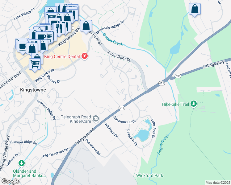 map of restaurants, bars, coffee shops, grocery stores, and more near 5328 Admiralty Court in Alexandria