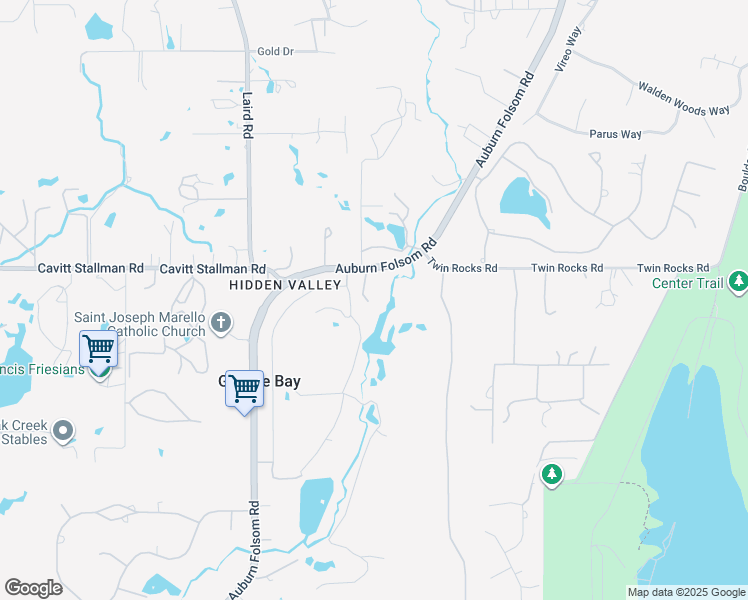 map of restaurants, bars, coffee shops, grocery stores, and more near 7057 Hidden Lane in Granite Bay