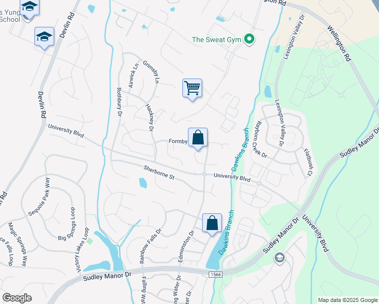 map of restaurants, bars, coffee shops, grocery stores, and more near 12133 Sandown Court in Bristow