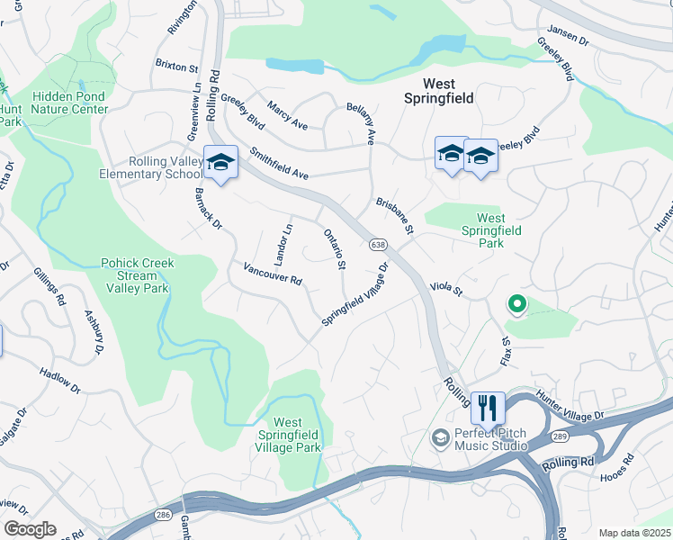 map of restaurants, bars, coffee shops, grocery stores, and more near 6902 Ontario Street in Springfield