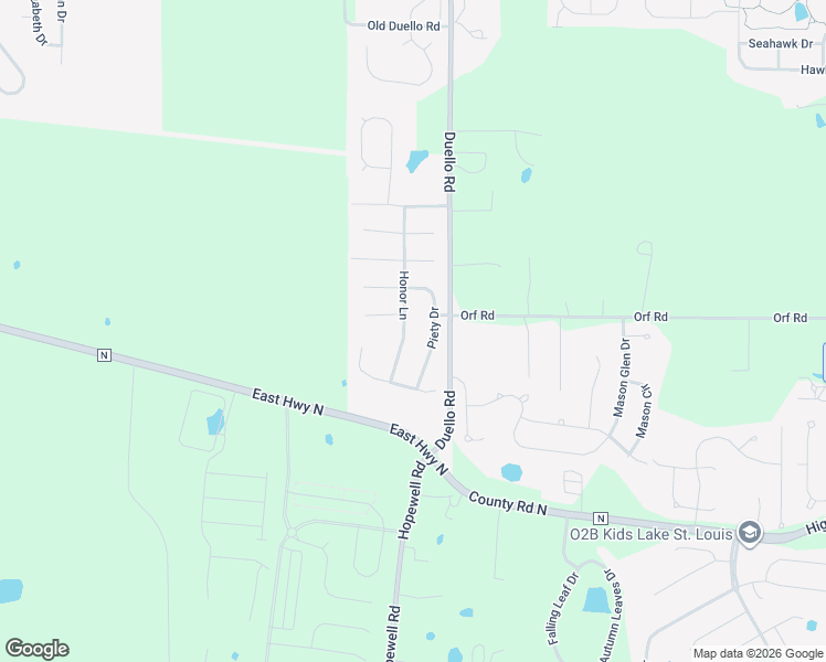 map of restaurants, bars, coffee shops, grocery stores, and more near 214 Honor Lane in Lake Saint Louis