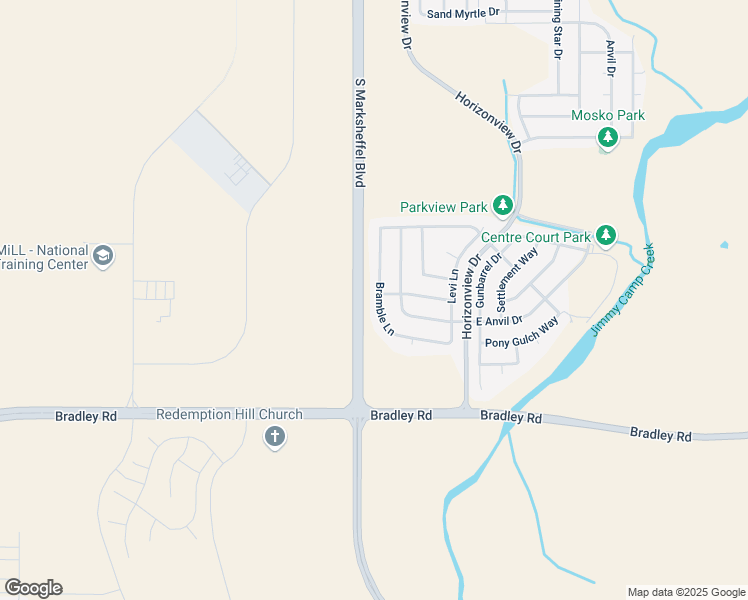 map of restaurants, bars, coffee shops, grocery stores, and more near 4428 Bramble Lane in Colorado Springs