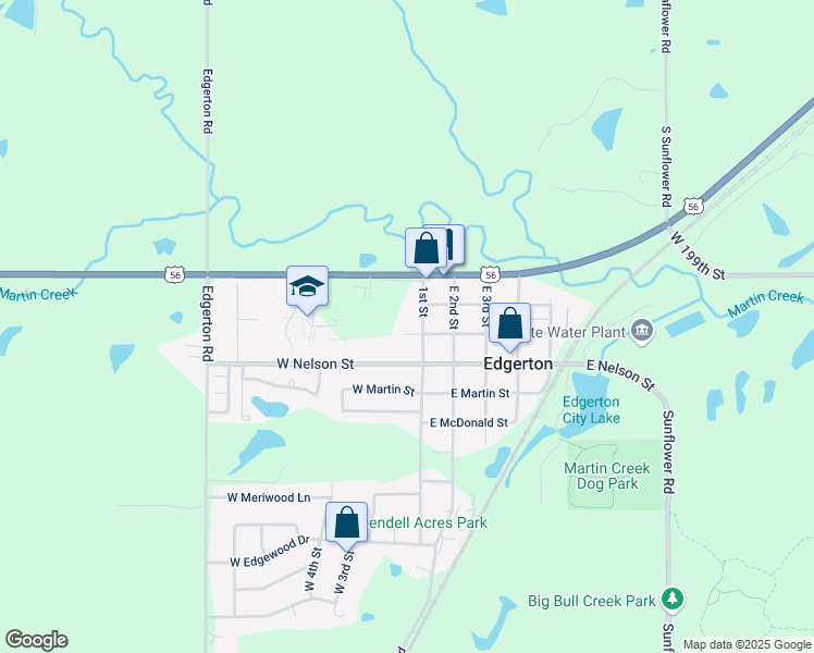 map of restaurants, bars, coffee shops, grocery stores, and more near 106 West Hulett Street in Edgerton