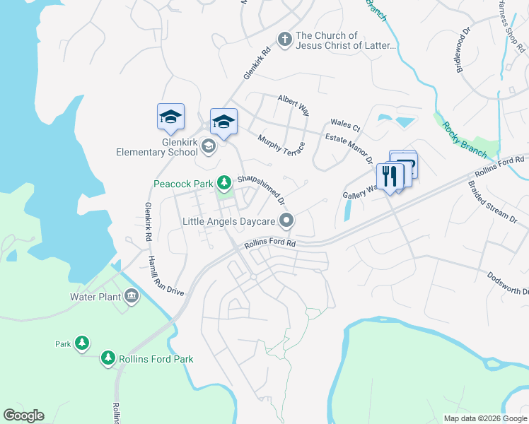 map of restaurants, bars, coffee shops, grocery stores, and more near 14271 Sharpshinned Drive in Gainesville