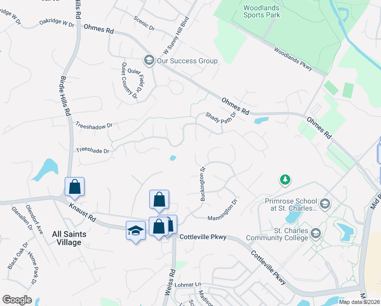map of restaurants, bars, coffee shops, grocery stores, and more near 49 Audubon Court in St. Peters