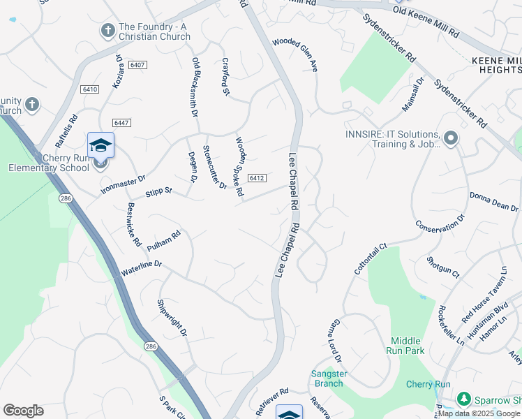 map of restaurants, bars, coffee shops, grocery stores, and more near 9618 Chapel Hill Drive in Burke