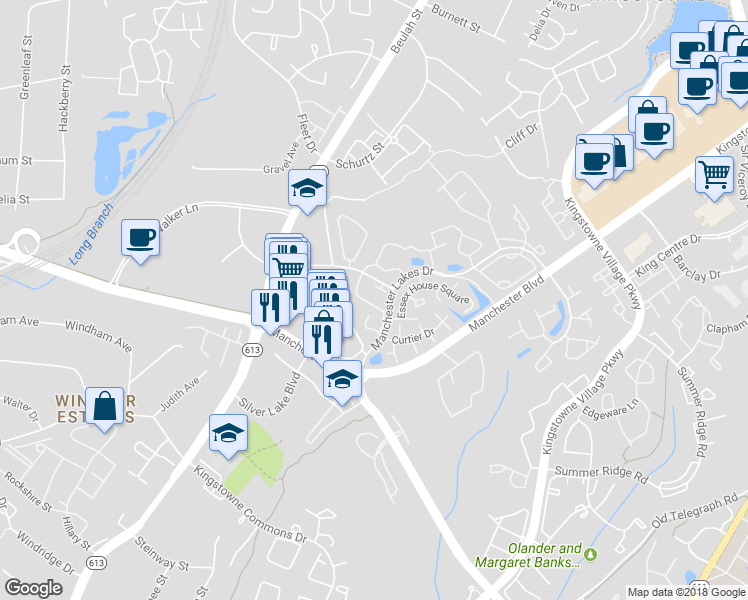 map of restaurants, bars, coffee shops, grocery stores, and more near 7013 Old Brentford Road in Alexandria