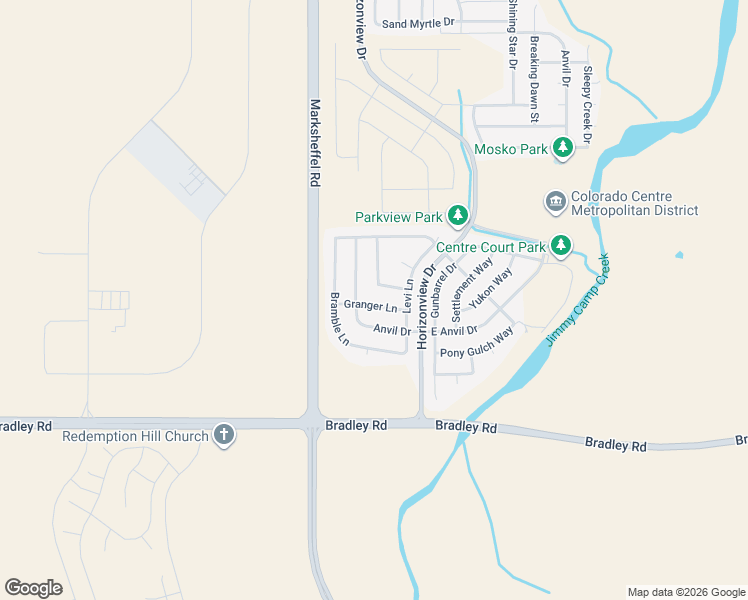 map of restaurants, bars, coffee shops, grocery stores, and more near 9146 Granger Lane in Colorado Springs