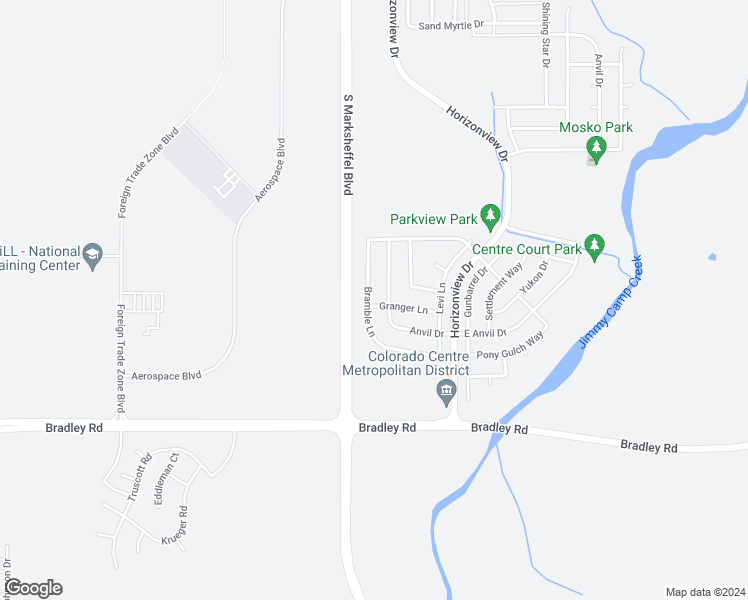 map of restaurants, bars, coffee shops, grocery stores, and more near 4417 Bramble Lane in Colorado Springs