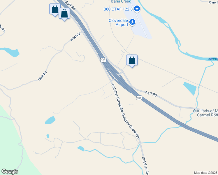 map of restaurants, bars, coffee shops, grocery stores, and more near 26953 Dutcher Creek Road in Cloverdale
