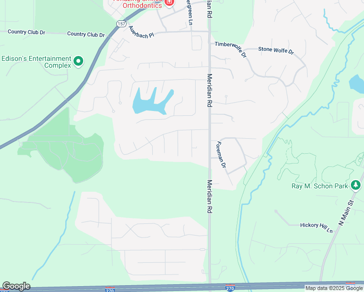 map of restaurants, bars, coffee shops, grocery stores, and more near 204 Matterhorn Court in Glen Carbon