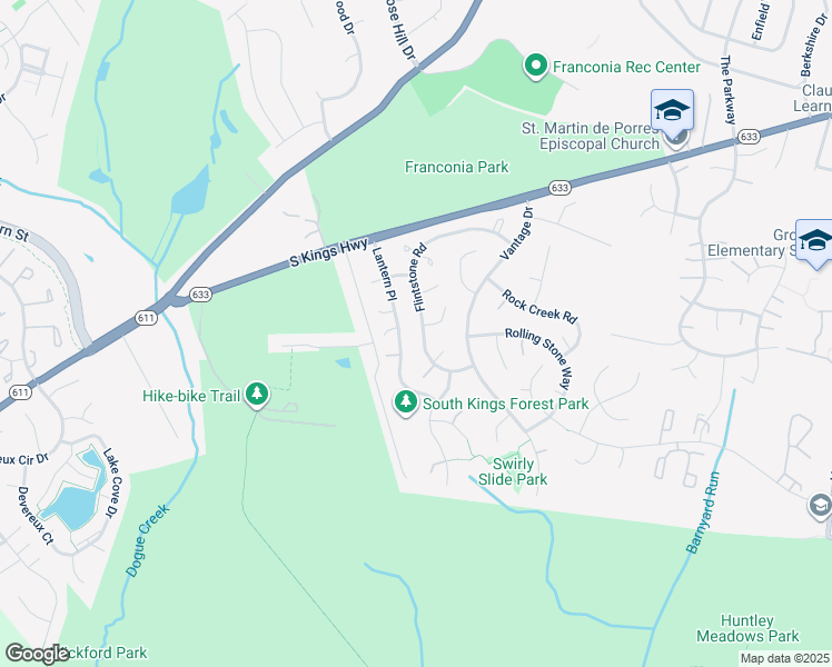 map of restaurants, bars, coffee shops, grocery stores, and more near 4514 Flintstone Road in Alexandria