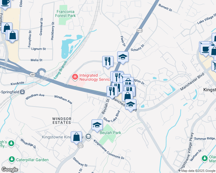 map of restaurants, bars, coffee shops, grocery stores, and more near 6922 Beulah Street in Alexandria