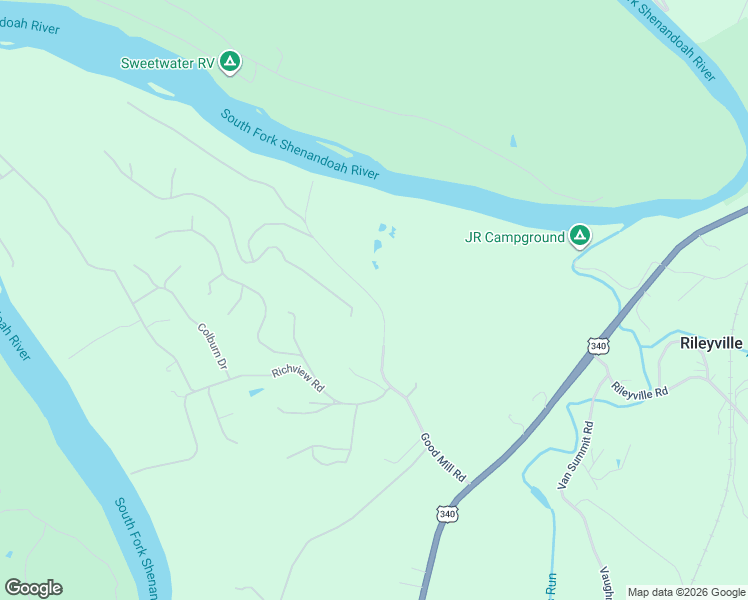 map of restaurants, bars, coffee shops, grocery stores, and more near 474 Good Mill Road in Rileyville