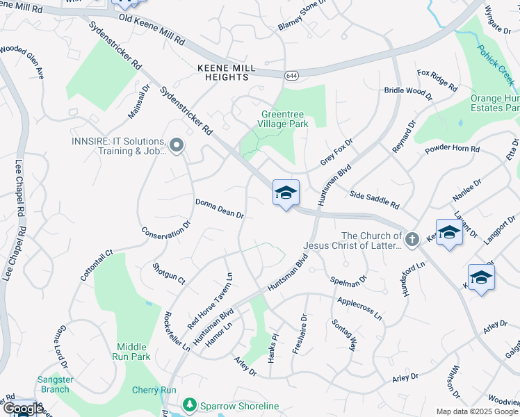 map of restaurants, bars, coffee shops, grocery stores, and more near 9103 Joyce Phillip Court in Springfield