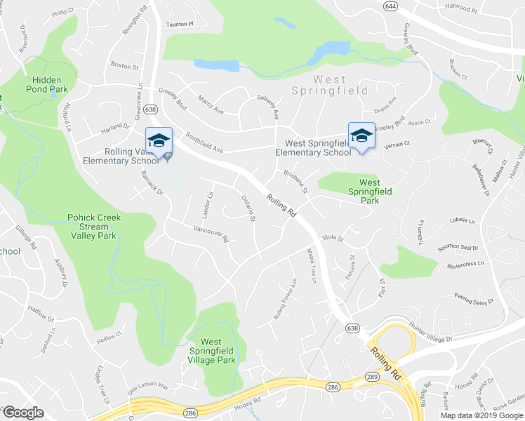 map of restaurants, bars, coffee shops, grocery stores, and more near 8104 Ashford Court in Springfield