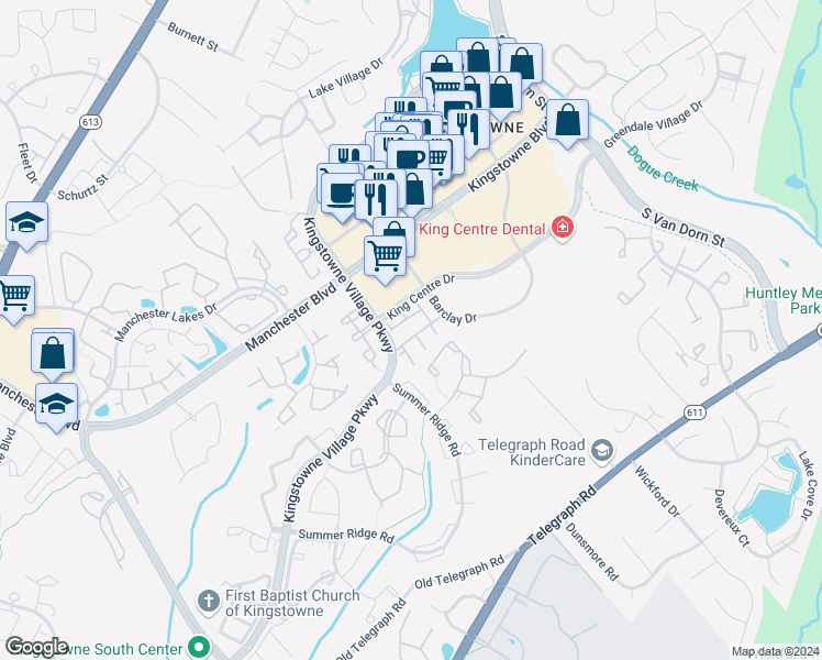 map of restaurants, bars, coffee shops, grocery stores, and more near 5934 Ians Way in Alexandria