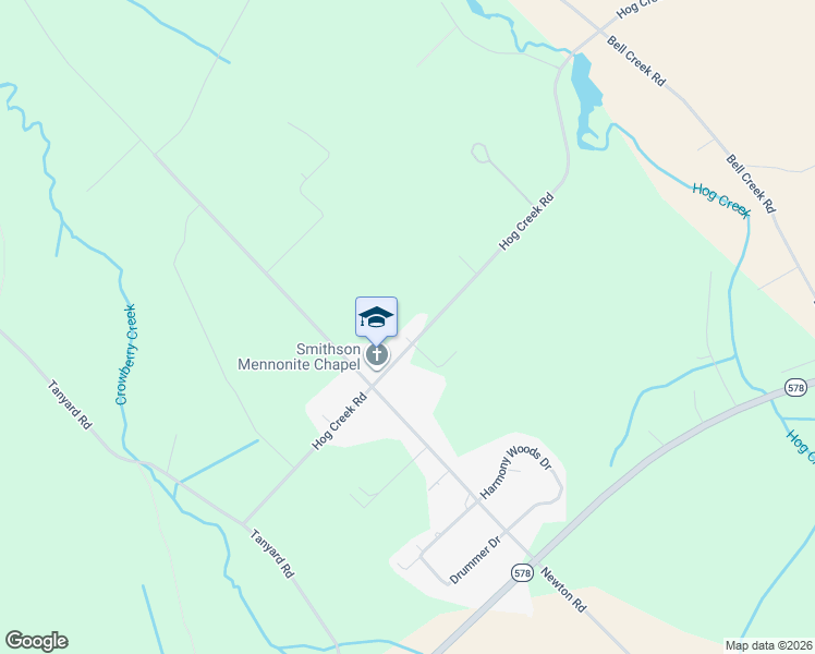 map of restaurants, bars, coffee shops, grocery stores, and more near 22412 Hog Creek Road in Preston