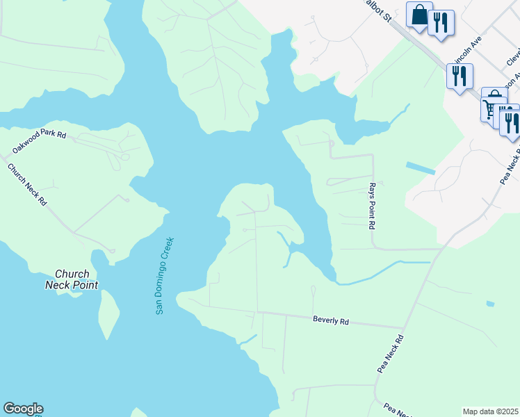 map of restaurants, bars, coffee shops, grocery stores, and more near 7879 Follys Cove Road in Saint Michaels