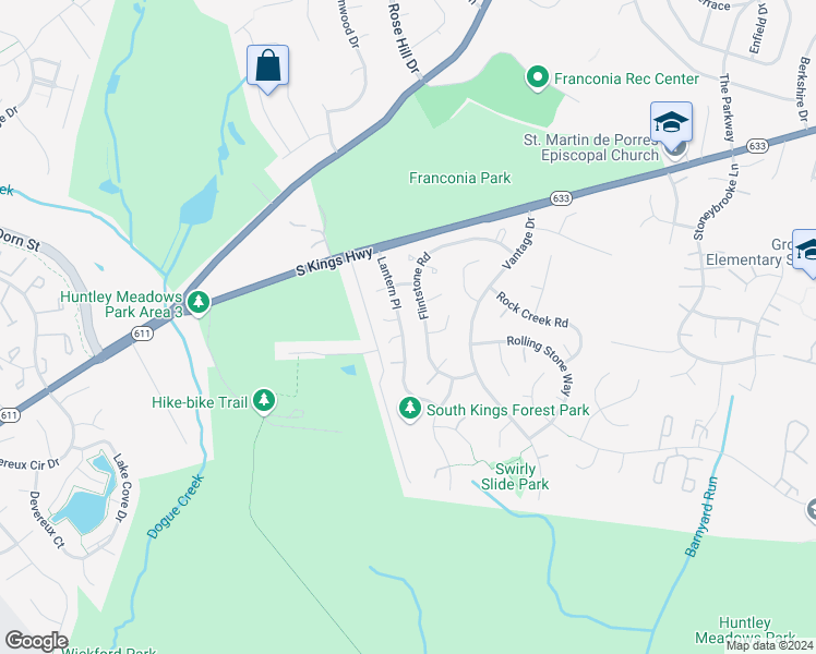 map of restaurants, bars, coffee shops, grocery stores, and more near 4530 Lantern Place in Alexandria