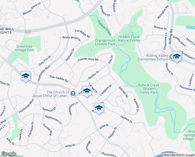 map of restaurants, bars, coffee shops, grocery stores, and more near 8626 Kerry Lane in Springfield