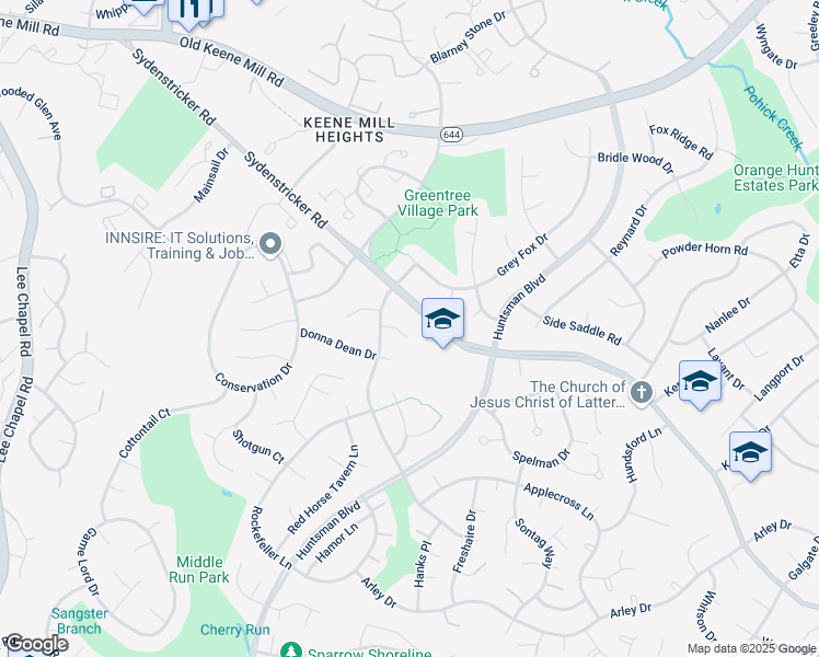 map of restaurants, bars, coffee shops, grocery stores, and more near 9104 Joyce Phillip Court in Springfield
