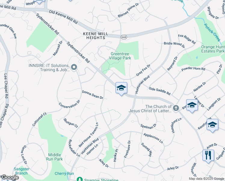 map of restaurants, bars, coffee shops, grocery stores, and more near 9104 Joyce Phillip Court in Springfield
