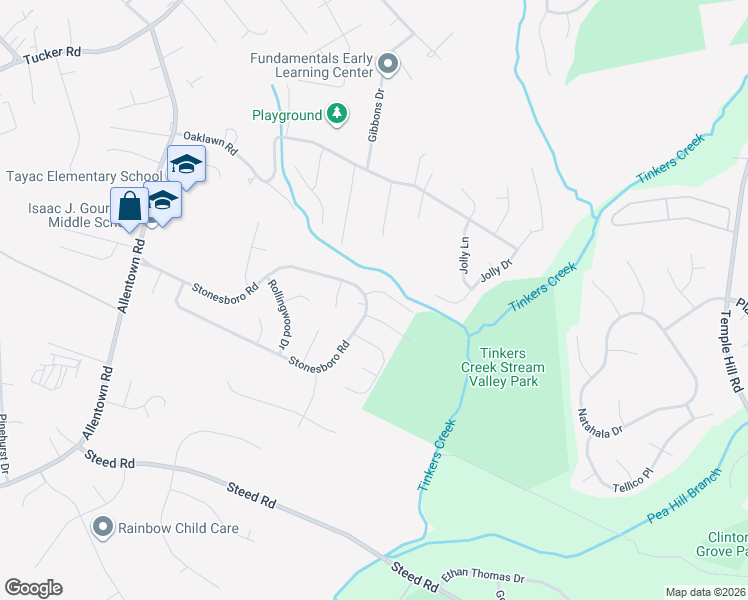 map of restaurants, bars, coffee shops, grocery stores, and more near 3700 Stonesboro Road in Fort Washington