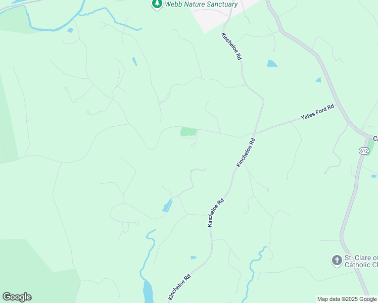 map of restaurants, bars, coffee shops, grocery stores, and more near 12825 Yates Ford Road in Clifton