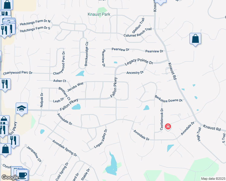 map of restaurants, bars, coffee shops, grocery stores, and more near 28 Jacobs Court West in St. Peters