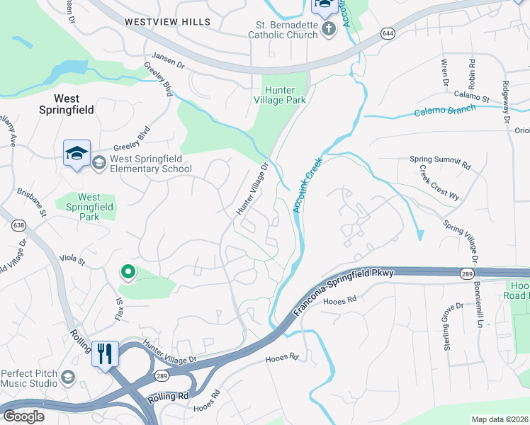 map of restaurants, bars, coffee shops, grocery stores, and more near 7758 Shootingstar Drive in Springfield