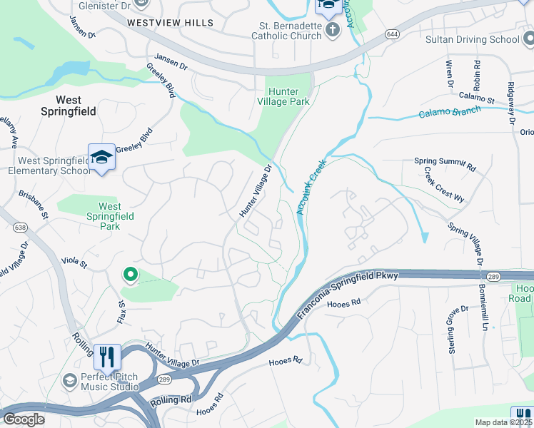 map of restaurants, bars, coffee shops, grocery stores, and more near 7760 Shootingstar Drive in West Springfield