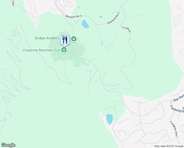 map of restaurants, bars, coffee shops, grocery stores, and more near 4365 Carriage House View in Colorado Springs