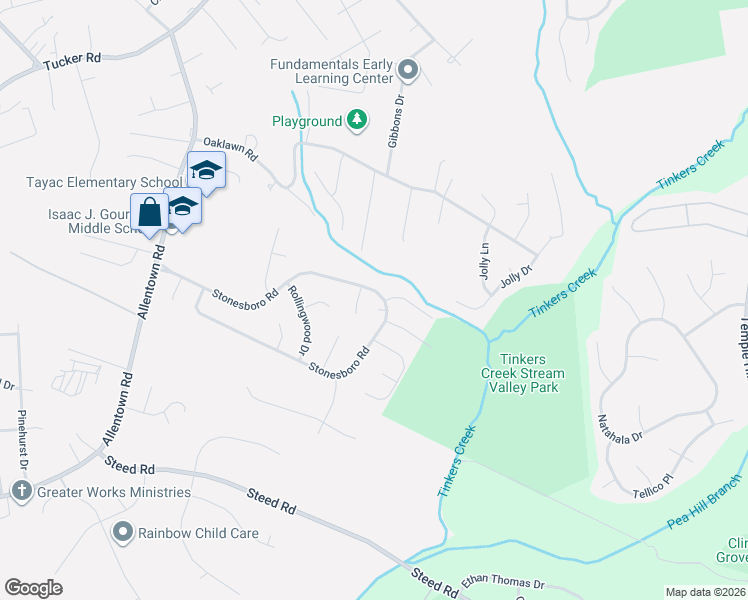 map of restaurants, bars, coffee shops, grocery stores, and more near 3621 Stonesboro Road in Fort Washington
