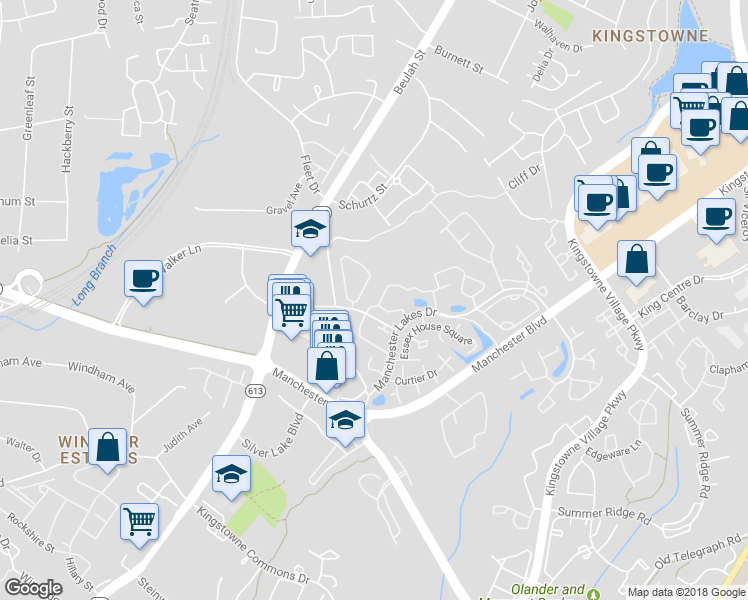 map of restaurants, bars, coffee shops, grocery stores, and more near 6162 Old Brentford Court in Alexandria