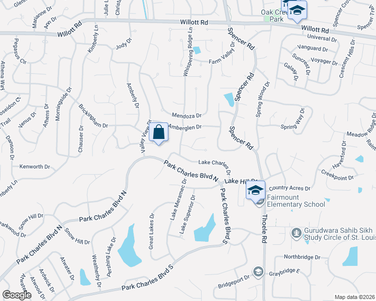 map of restaurants, bars, coffee shops, grocery stores, and more near 5 Eagle View Court in St. Peters