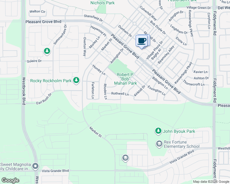 map of restaurants, bars, coffee shops, grocery stores, and more near 1156 Rothwell Lane in Roseville