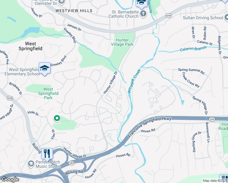 map of restaurants, bars, coffee shops, grocery stores, and more near 7766 Shootingstar Drive in West Springfield