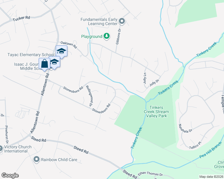map of restaurants, bars, coffee shops, grocery stores, and more near 3621 Stonesboro Road in Fort Washington
