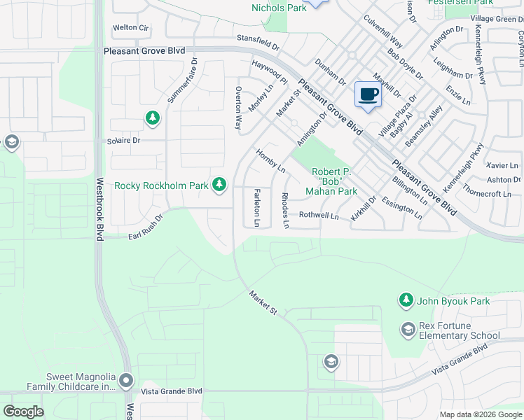 map of restaurants, bars, coffee shops, grocery stores, and more near 3297 Farleton Lane in Roseville