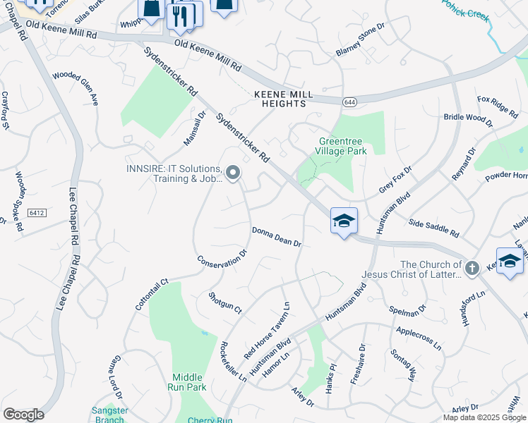 map of restaurants, bars, coffee shops, grocery stores, and more near 6815 Field Master Drive in Springfield
